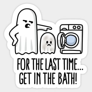 Funny ghost Get in the bath washing machine comic Sticker